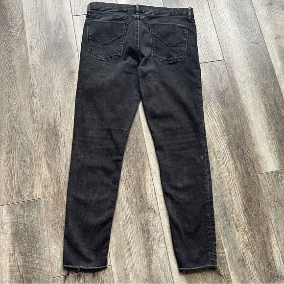 HUDSON Jeans Natalie Super Skinny Raw Hem Black Stone Wash Jeans Size 30 - Picture 9 of 13